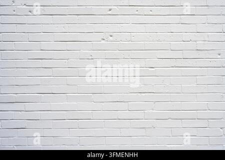 Background from a wall of white painted bricks Stock Photo
