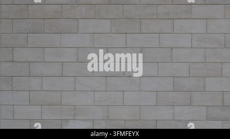 Texture of modern masonry made of rectangular blocks. Smooth, light-gray wall background with fine joints. Minimalist seamless pattern. Stock Photo
