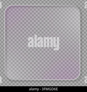 A modern transparent glass panel with rounded corners, subtle gradient, and soft shadow. Versatile UI element for overlays, frames, and contemporary g Stock Vector