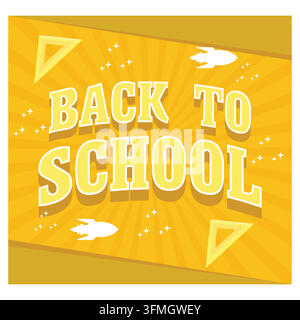 Editable text effect, Back To School. Flat vector modern illustration Stock Vector