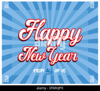 Vintage New Year's Eve Postcard The grunge effect can be easily removed for a new, clean sign. flat vector modern illustration Stock Vector