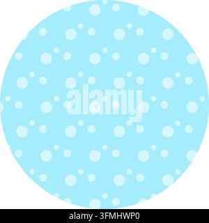 Seamless bubble pattern round light blue badge vector graphic. Seamless bubble pattern round light blue badge vector illustration presenting random ci Stock Vector