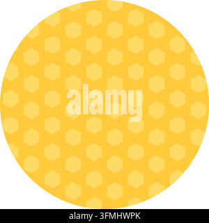 Solid hexagon pattern round yellow orange label vector illustration. Solid hexagon pattern round yellow orange label vector design featuring repeating Stock Vector