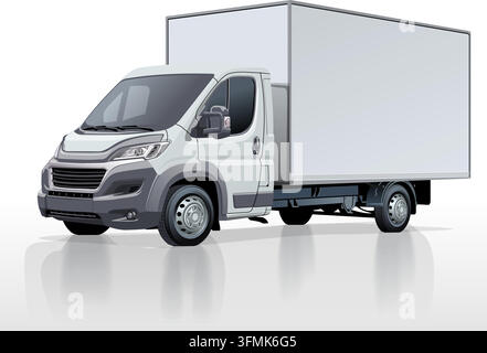 Vector truck template isolated on white. Available EPS-10 separated by groups and layers with transparency effects for one-click repaint Stock Vector
