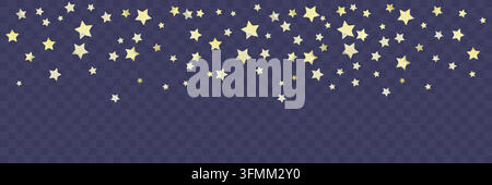 Falling Star glitter overlay with sparkling golden dust and shimmer wave effect. Elegant vector background with festive light decoration for party Stock Vector