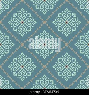 Delicate Line Pattern Hand-drawn Seamless Slate Blue Diamond Pattern for Modern Fashion ...