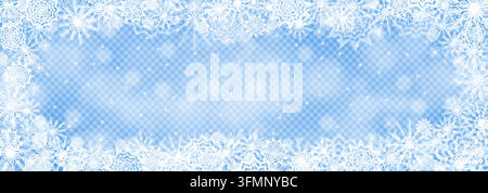 Frozen ice snowfall swirl snow effect overlay. Navy transparent winter snowstorm sky mesh gradient. Magic dust particles. Christmas and New year spotl Stock Vector