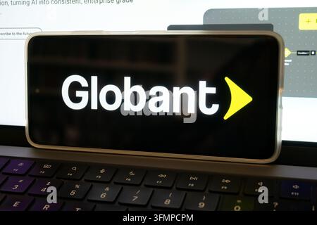 Mexico city, mexico, 06 20 2026, globant logo appearing on a smartphone screen, representing technology and software Stock Photo