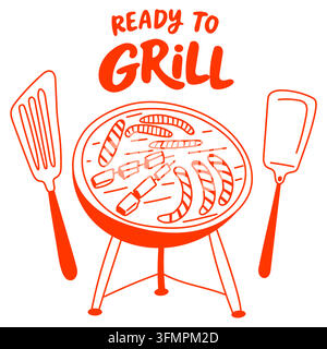 Barbecue grilling poster  Stock Vector