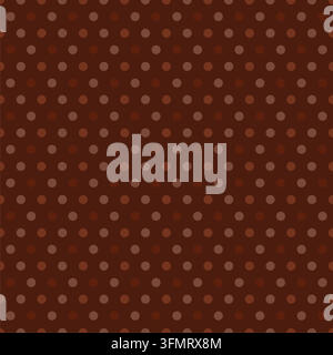 Rich seamless polka dot pattern featuring repeating chocolate brown, cocoa and warm earthy circles on a deep brown background Stock Vector