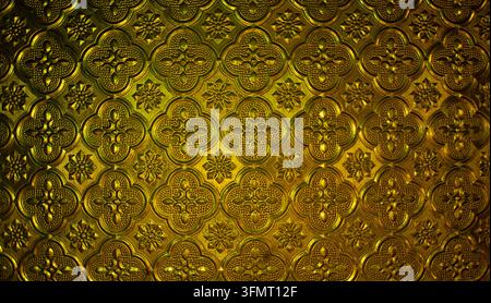 Golden Embossed Ornamental Pattern Elegant Decorative Background Texture Stock Photo
