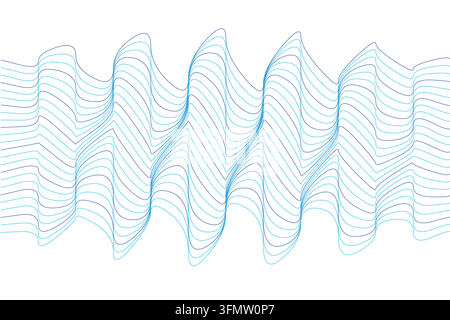 Abstract Flowing Line Background with Curved Blue Waves, Dynamic Motion and Minimal Geometric Design Stock Vector