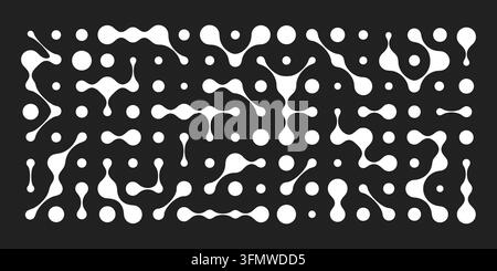 Connect metaballs pattern with organic shapes flowing dots creates abstract vector illustration background. Stock Vector