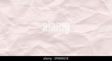 Crumpled halftone paper texture vintage comic book overlay effect vector illustration background. Stock Vector