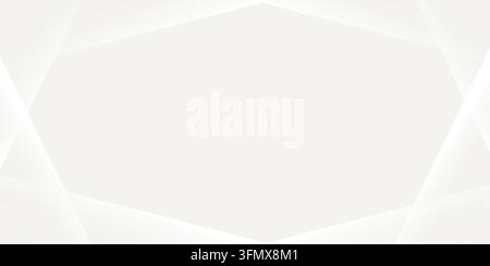 A subtle abstract design featuring a light gray hexagonal outline with soft, diffused light emanating from within, set against a plain white backdrop Stock Vector