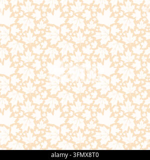 a seamless repeating pattern of stylized flowers and leaves in pale yellow and cream Stock Vector