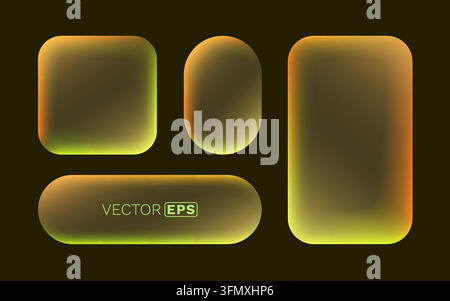 Sleek UI elements featuring glowing neon gradient shapes on a dark background, perfect for modern digital design. Vector illustration Stock Vector