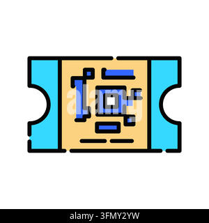 Minimal event QR code icon in outline style. Editable stroke vector illustration suitable for event registration, digital tickets, invitations, calend Stock Vector