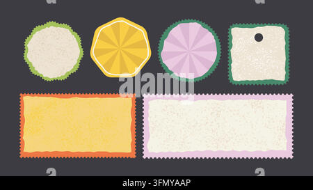 Vintage Paper Label Tag Set Decorative Vector Stock Vector
