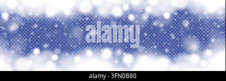 Navy transparent winter snowstorm sky mesh gradient. Ice snowfall swirl snow frozen effect overlay. Magic dust particles. Christmas and New year spotl Stock Vector