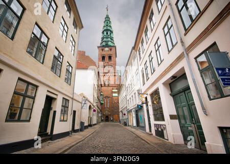 Nikolaj Kunsthal contemporary arts center in Copenhagen at the former St. Nicholas Church, Denmark Stock Photo