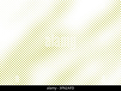 A vibrant lime green vector halftone pattern featuring a dynamic diagonal gradient configuration. The dots scale smoothly from dense clusters to spars Stock Vector