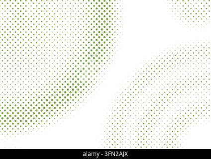 A sophisticated yellow-green vector pattern featuring flowing organic waves of halftone dots. The smooth dot size transitions establish a refined sens Stock Vector
