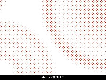 A sophisticated warm brown vector pattern featuring flowing organic waves of halftone dots. The smooth dot size transitions establish a refined sense Stock Vector