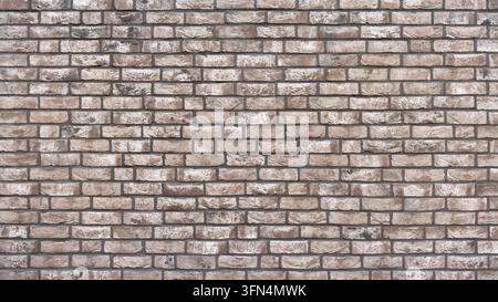 Wall made of rectangular stones with abstract brown white pattern Stock Photo
