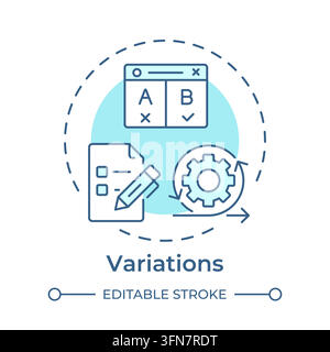 Variations monochrome blue concept icon Stock Vector