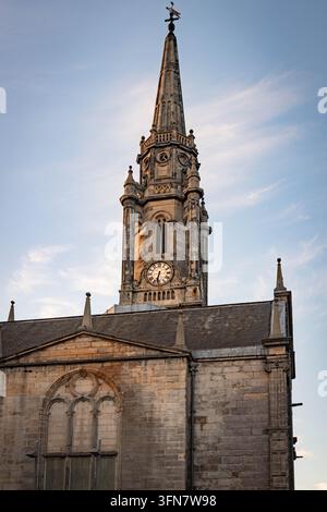 Edinburgh, Scotland - historic Tron Kirk clock tower and spire on the Royal Mile in Edinburgh. Stock Photo