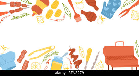 Barbecue cooking frame Stock Vector