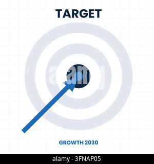 Business Growth Infographic Template with Target, Roadmap, Progress, Performance and Strategic Planning Charts Stock Vector