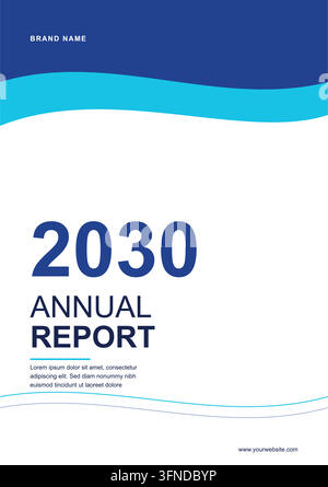 Modern Annual Report Cover Template with Corporate Business Design, Financial Presentation Layout and 2030 Report Concept Stock Vector