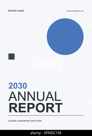 Modern Annual Report Cover Template with Corporate Business Layout, Financial Publication Design and Professional 2030 Report Concept Stock Vector