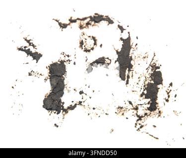 Wet mud isolated on white background. Dirty texture Stock Photo
