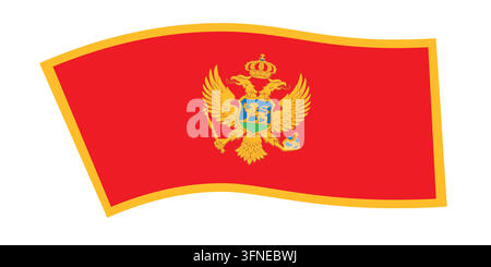 Flag of Montenegro. Montenegrin national symbol in official colors. Template icon. Vector background Stock Vector