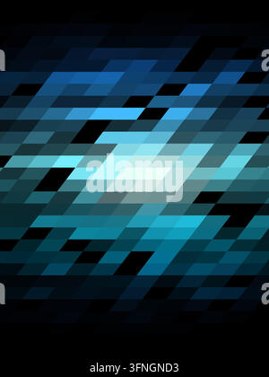 Layered parallelogram tiles form luminous horizontal bands on a black background. Stock Vector
