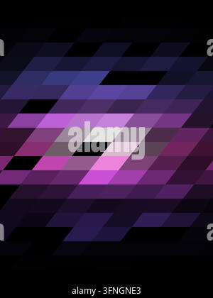 Layered parallelogram tiles form luminous horizontal bands on a black background. Stock Vector