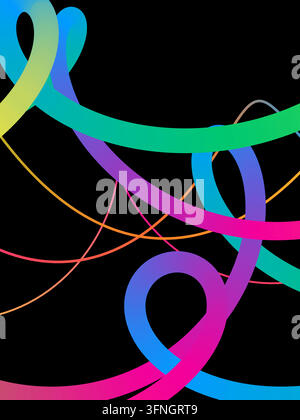 Modern bright gradient zigzag bands graphic resource with clean shapes, scalable details, and versatile stock appeal. Stock Vector