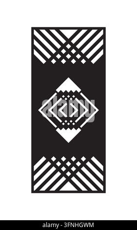 Modern symmetrical geometric pattern with an abstract diamond shape.  Vector illustration. Stock Vector