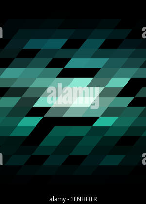 Layered parallelogram tiles form luminous horizontal bands on a black background. Stock Vector
