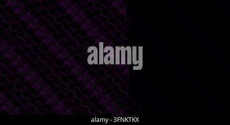 Abstract dark violet geometric pattern background with a deep black shadow effect covering the right side. Stock Photo