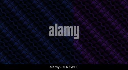 Seamless vector background showing a repeating abstract geometric 3D pattern with gradient transition from blue to purple. Stock Photo
