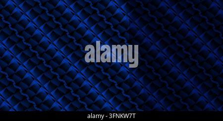 Dark blue abstract geometric textured pattern background with intricate diagonal shapes and glowing gradient lighting. Stock Photo