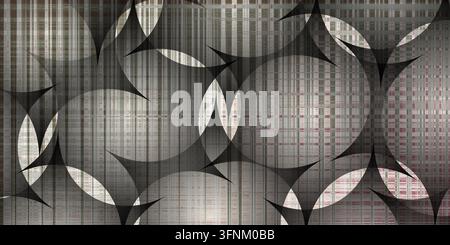 Abstract grey textured background with overlapping circular geometric patterns Stock Photo