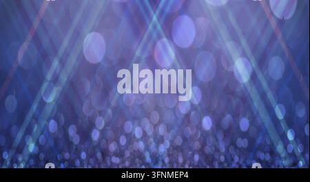 Dynamic stage lighting with bokeh highlights for event marketing, concert posters, or music promotion. Stock Photo