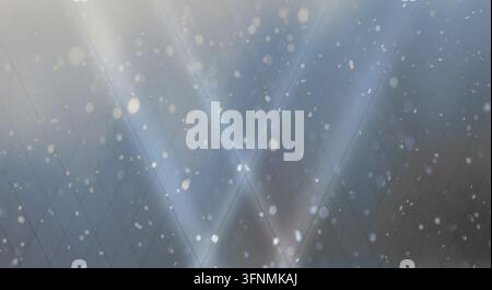 Close-up of natural snowflakes illuminated by sunlight,. Stock Photo