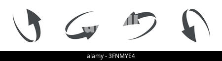 Four vector arrows arranged in various positions. Each arrow has a different shape and direction. The design is simple and works well for graphic projects. Stock Vector