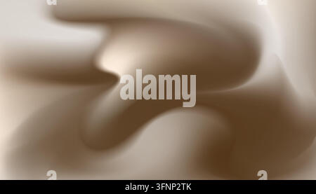 Abstract flowing brown gradient with smooth organic curves and warm sculptural tones, suitable backdrop for packaging, web, and print design branding Stock Vector